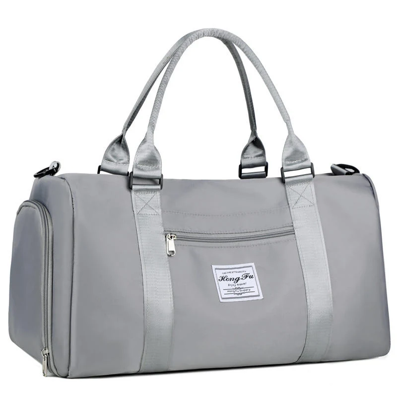 Oxford Cloth Travel Duffel with Dry/Wet Storage Gray color SKU reference