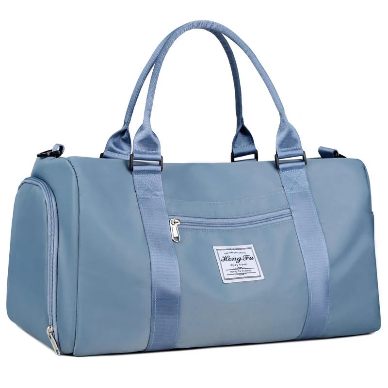 Oxford Cloth Travel Duffel with Dry/Wet Storage Sky blue color SKU reference