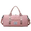 7-Color Nylon Cylinder Travel Duffel with Shoe and Wet Pockets Pink color SKU reference