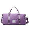 7-Color Nylon Cylinder Travel Duffel with Shoe and Wet Pockets Purple color SKU reference
