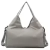 Nylon Gym Bag with Shoe Pockets and Yoga-Mat Strap Gray color SKU reference