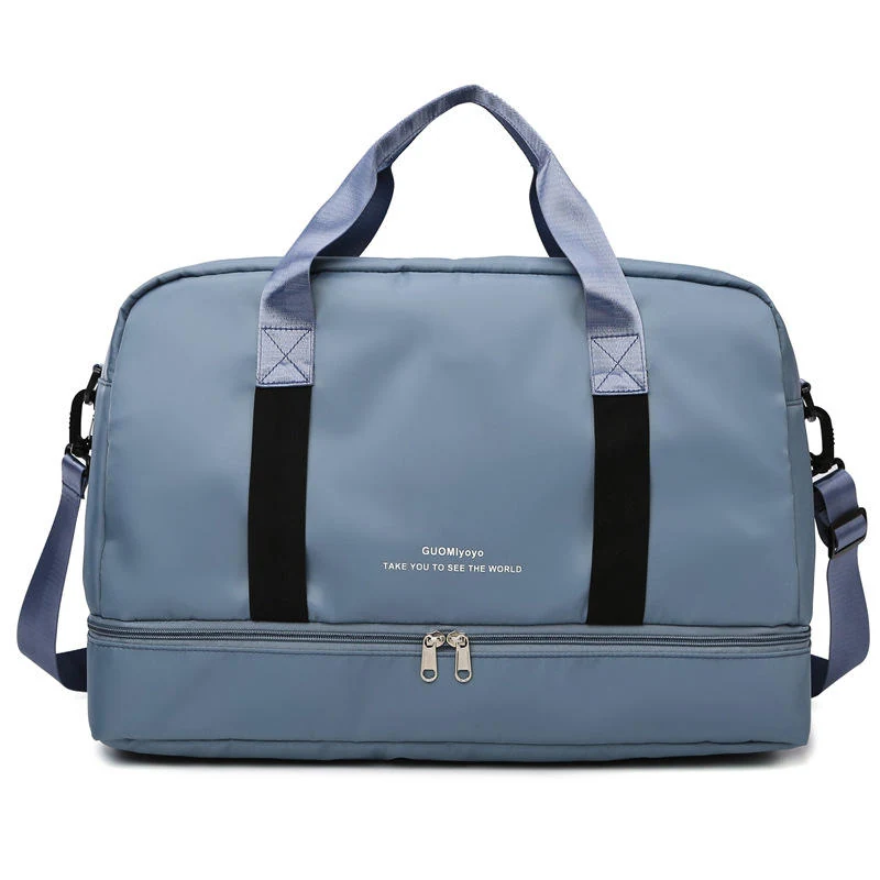 Travel and Gym Duffel with Shoe Pocket and Yoga Mat Carry Sky blue color SKU reference