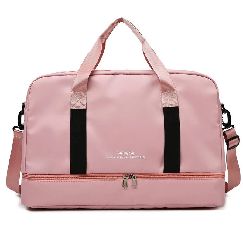 Travel and Gym Duffel with Shoe Pocket and Yoga Mat Carry Pink color SKU reference