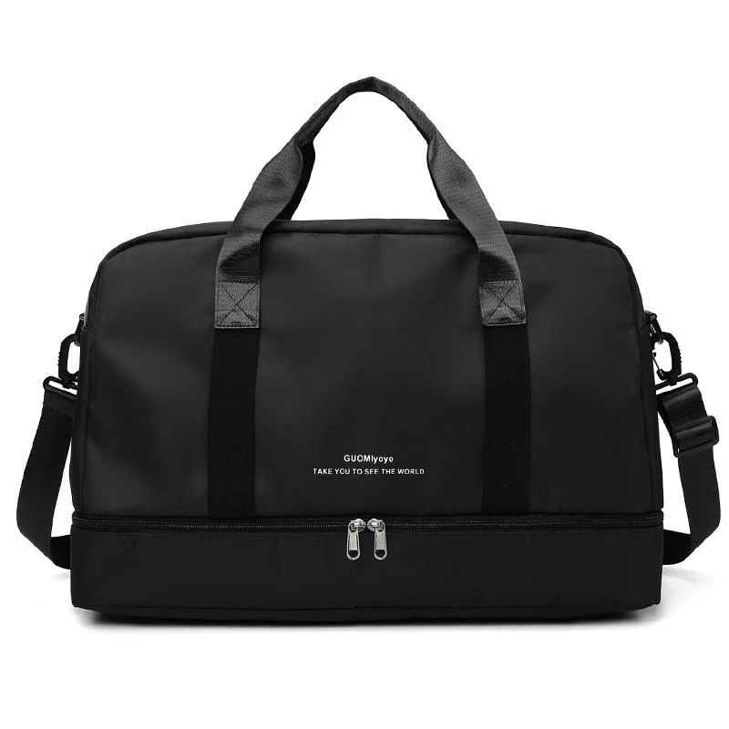 Travel and Gym Duffel with Shoe Pocket and Yoga Mat Carry Black color SKU reference
