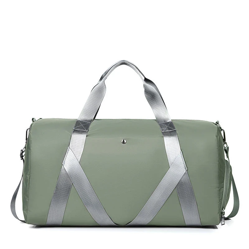 Polyester Gym Duffel with Shoe Compartment and Dry-Wet Separation Green color SKU reference
