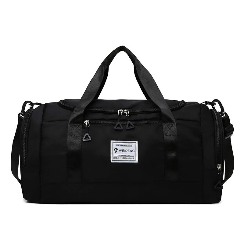 Polyester Gym Duffel with Shoe Compartment in Six Colors Black color SKU reference