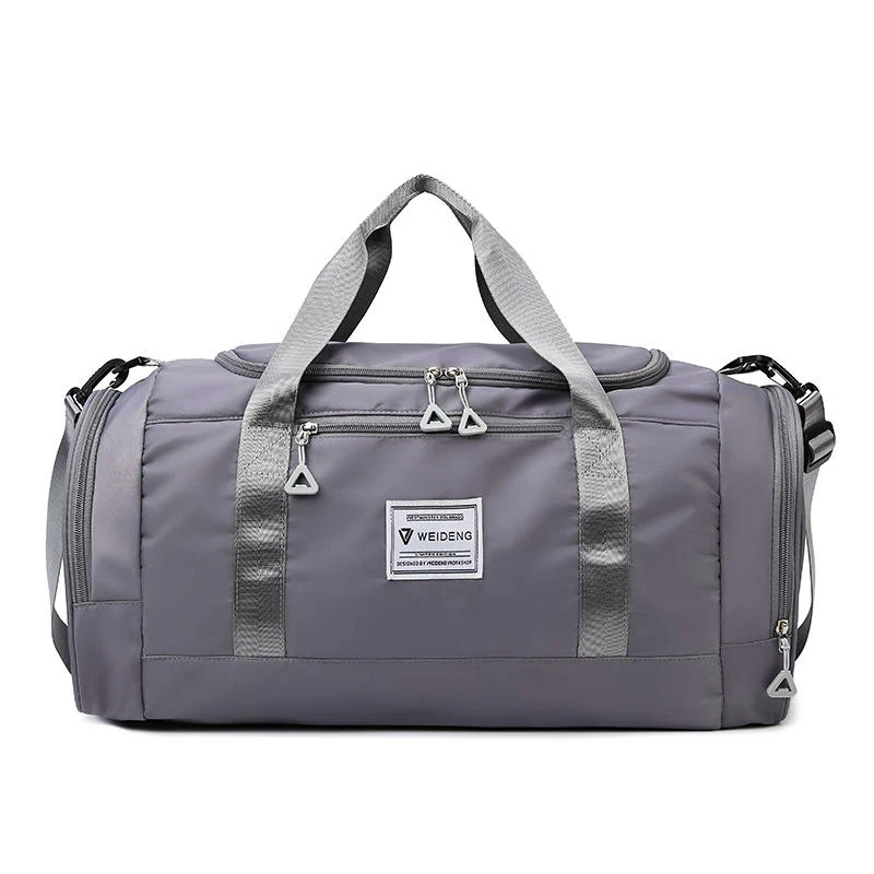 Polyester Gym Duffel with Shoe Compartment in Six Colors Grey color SKU reference