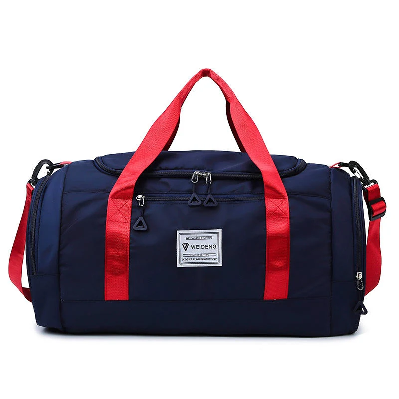 Polyester Gym Duffel with Shoe Compartment in Six Colors Deep blue color SKU reference