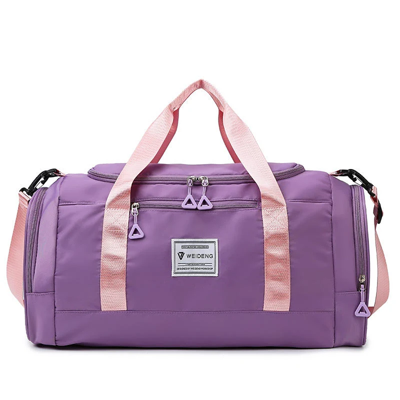 Polyester Gym Duffel with Shoe Compartment in Six Colors Purple color SKU reference