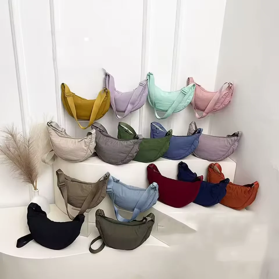 Lightweight Nylon Half-Moon Crossbody Bag product reference image