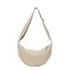 Lightweight Nylon Half-Moon Crossbody Bag Light yellow color SKU reference