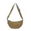 Lightweight Nylon Half-Moon Crossbody Bag Dark khaki color SKU reference