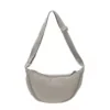 Lightweight Nylon Half-Moon Crossbody Bag Gray color SKU reference