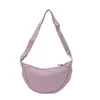 Lightweight Nylon Half-Moon Crossbody Bag Purple color SKU reference