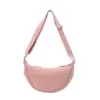 Lightweight Nylon Half-Moon Crossbody Bag Pink color SKU reference