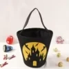 Halloween Pumpkin & Bat Canvas Trick-or-Treat Tote Black · motif 1 handle style reference