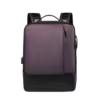 Nylon Laptop Backpack with USB Port & Removable Strap Purple color SKU reference