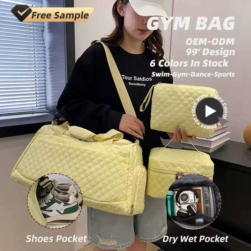 Nylon Gym Travel Duffel Set with Shoe Compartment product reference image