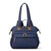 Quilted Oxford Diaper Backpack with Foldable Design Navy color SKU reference