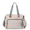 Polyester Diaper Tote with Pacifier Case White color SKU reference