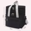600D Oxford Insulated Double-Layer Lunch Bag Black color SKU reference