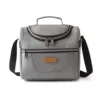 Printed Oxford Insulated Lunch Tote for Work and Travel Gray color SKU reference