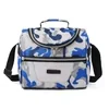 Printed Oxford Insulated Lunch Tote for Work and Travel Sky blue color SKU reference