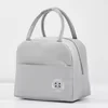 Oxford Insulated Lunch Cooler Bag with Shoulder Strap Gray color SKU reference