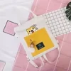 Cotton Messenger Tote with Cartoon Animal Print Options Design option 02 color SKU reference