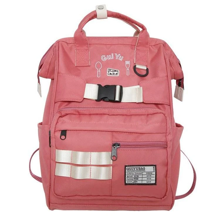 Multifunctional Nylon Travel and School Backpack Hot pink color SKU reference