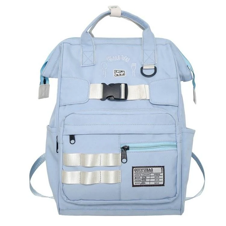 Multifunctional Nylon Travel and School Backpack Sky blue color SKU reference