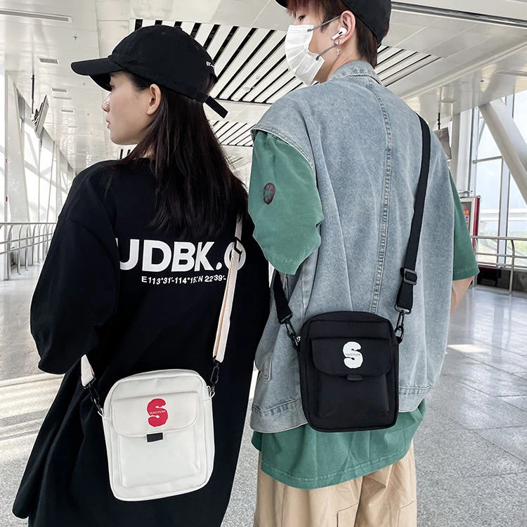Compact Nylon Phone Crossbody Bag with Letter Print product reference image
