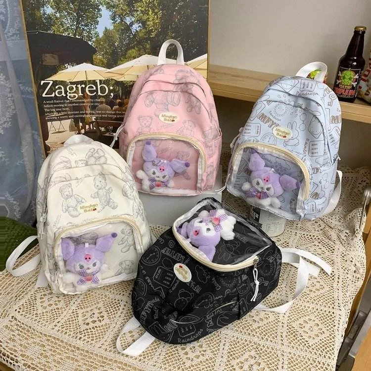 Cartoon Backpack with Transparent Pocket product reference image