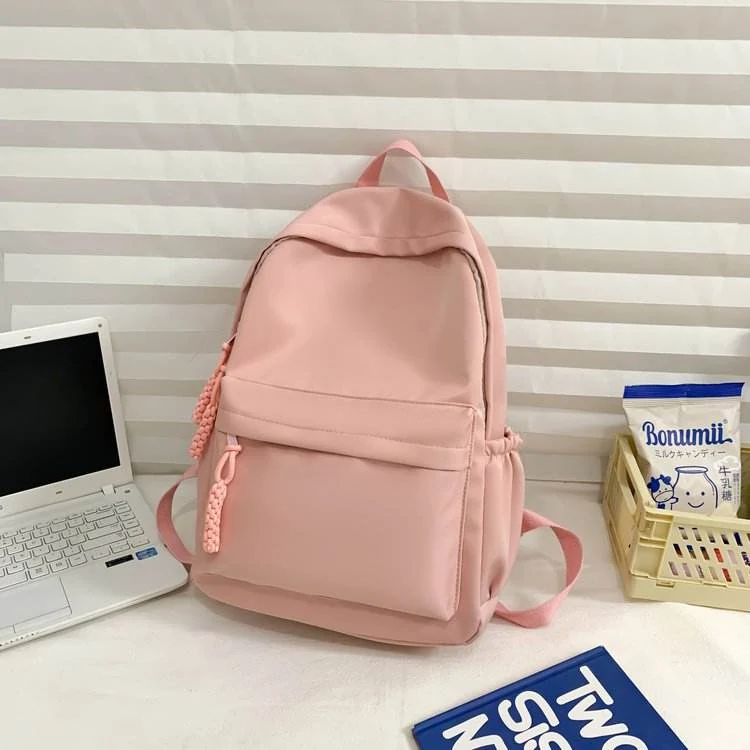 Oxford Cloth School Backpack with Five Color References Pink color SKU reference