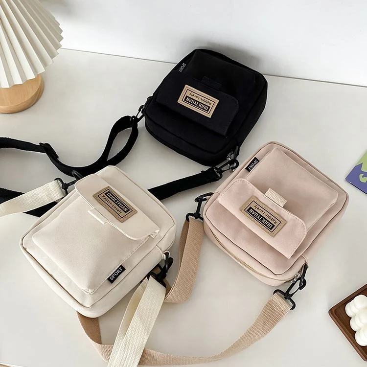Nylon Phone Crossbody Bag with Three Color Options product reference image