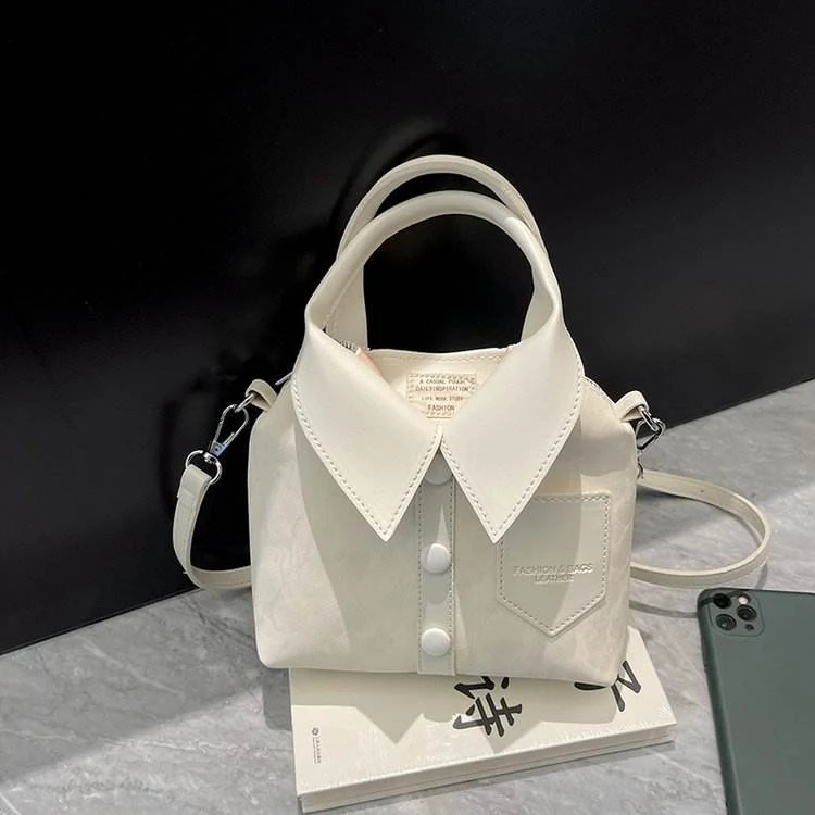 Clothing-Inspired PU Novelty Crossbody Bag White color SKU reference