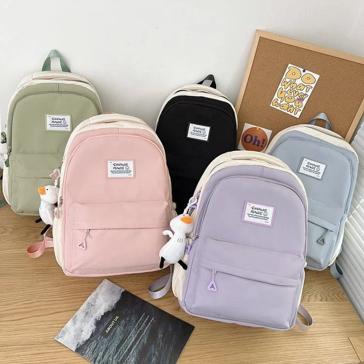 Nylon School and Travel Backpack with Five Color Options product reference image
