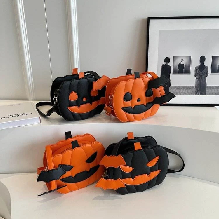 Pumpkin-Shaped PU Novelty Crossbody Bag product reference image