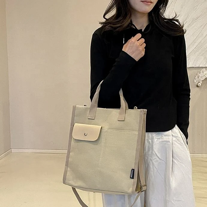 Canvas Tote with Detachable Adjustable Shoulder Strap product reference image
