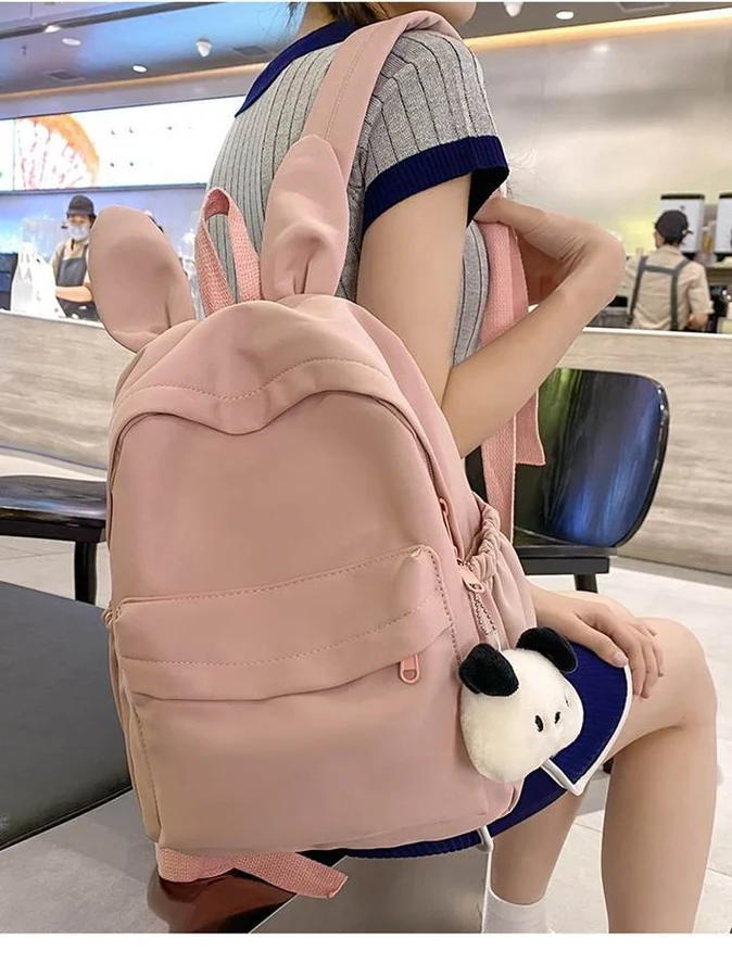 3D Rabbit Ear Oxford Backpack with Five Color Options Red color SKU reference