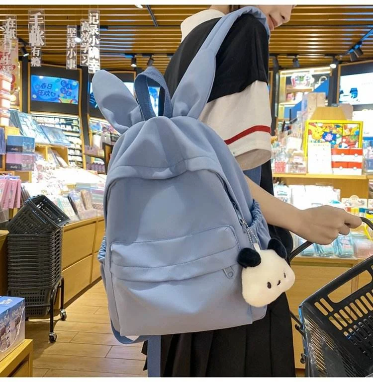 3D Rabbit Ear Oxford Backpack with Five Color Options Sky blue color SKU reference