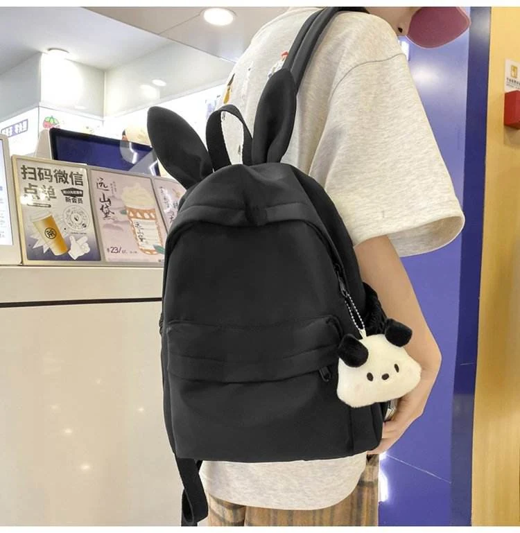 3D Rabbit Ear Oxford Backpack with Five Color Options Black color SKU reference