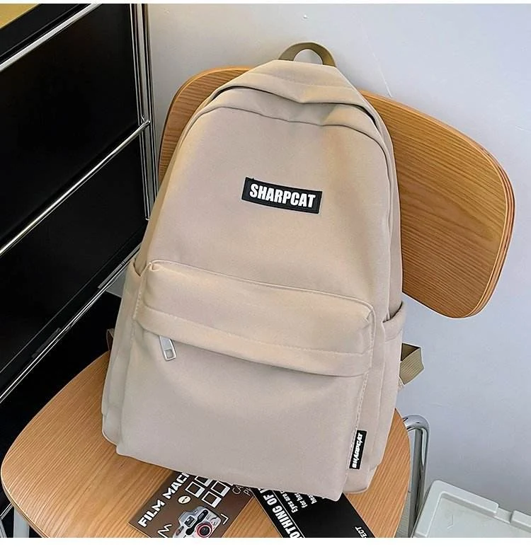 Nylon Travel and School Backpack with Five Color Options Dark khaki color SKU reference