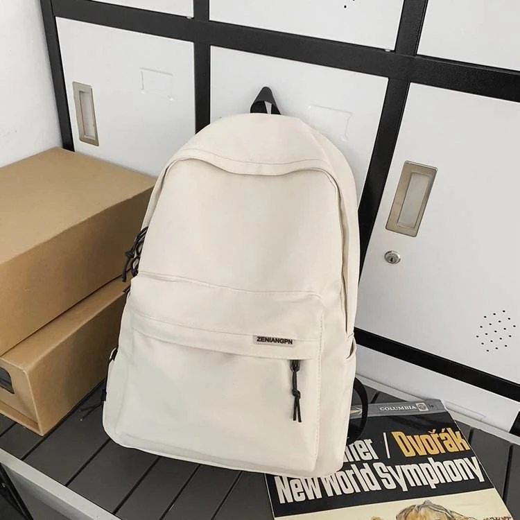 22 L Nylon School and Travel Backpack with Multiple Pockets White color SKU reference