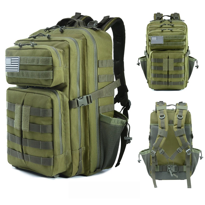 45 L MOLLE Tactical Hiking Backpack with Contoured Back Panel Army Green color SKU reference
