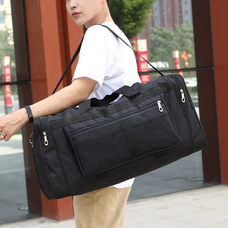 Lightweight Oxford Yoga and Travel Duffel in Black and Green product reference image