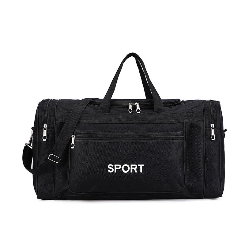 Foldable Oxford Travel Duffel in Black and Burgundy Black color SKU reference