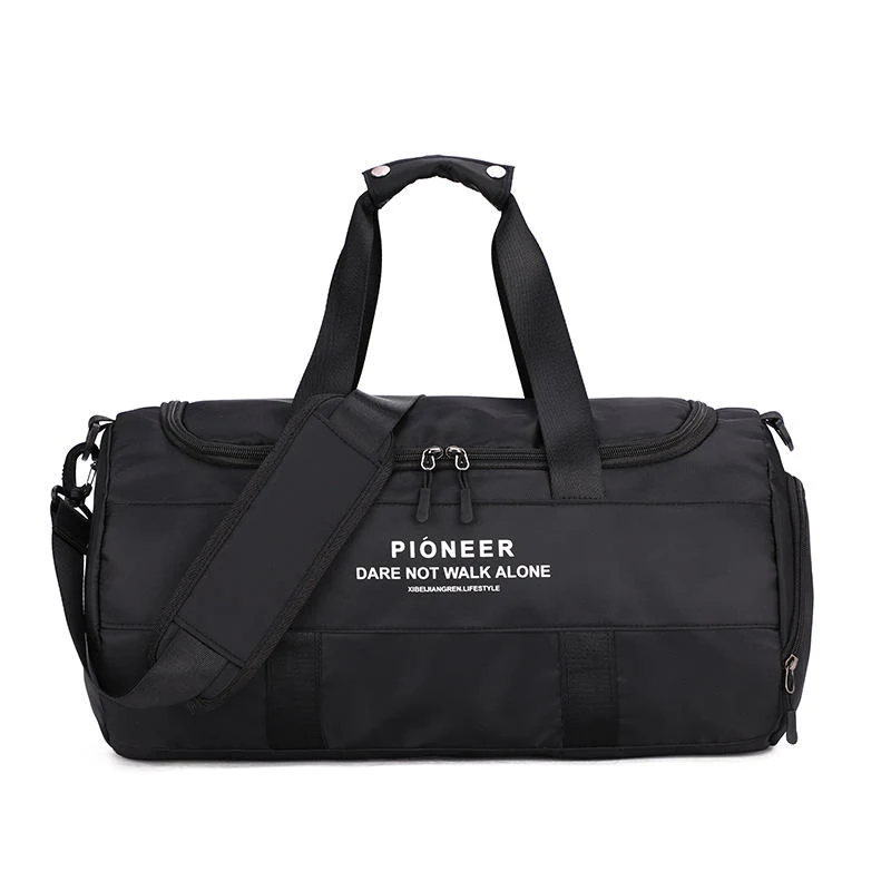 Dry Wet Separation Oxford Gym and Travel Duffel Black color SKU reference
