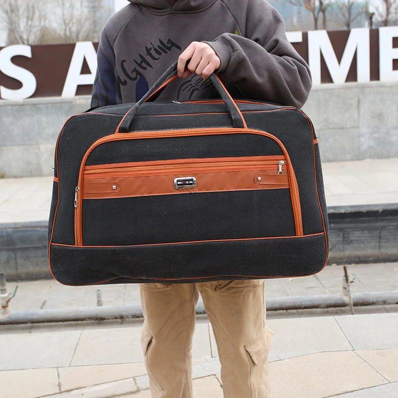 Foldable Canvas Travel Duffel in Three Colors Black color SKU reference