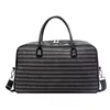 PU Travel Duffel with Pendant and Two-Way Zipper Stripes color SKU reference